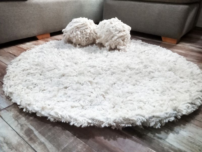 Alfombra Artesanal Redonda estilo Nórdico