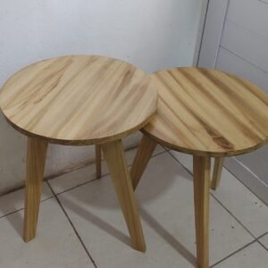 Set de Mesas Nórdicas Redondas de Madera